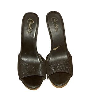 EUC vintage candies Viviana slide sparkle sandal